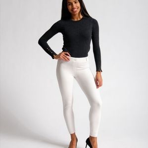 Betabrand Creme Twill Dress Pant Yoga Pant